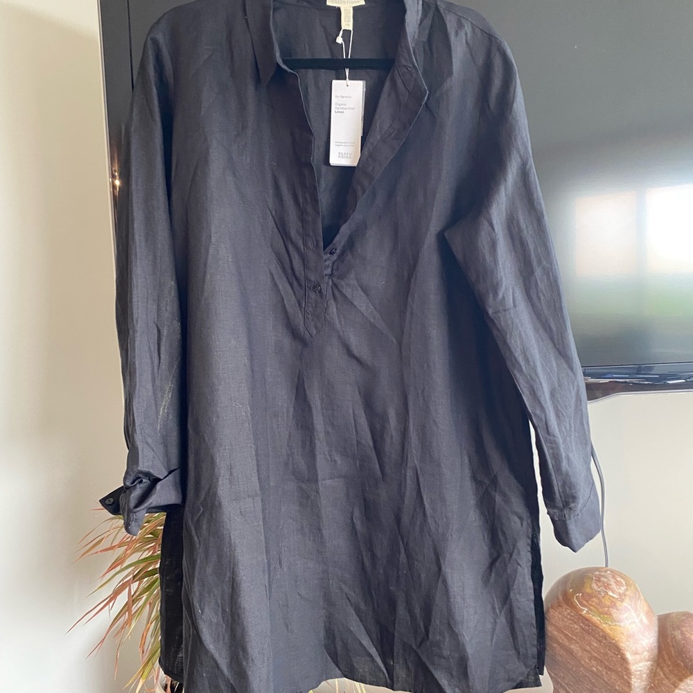 Eileen Fisher handkerchief linen shirt dress